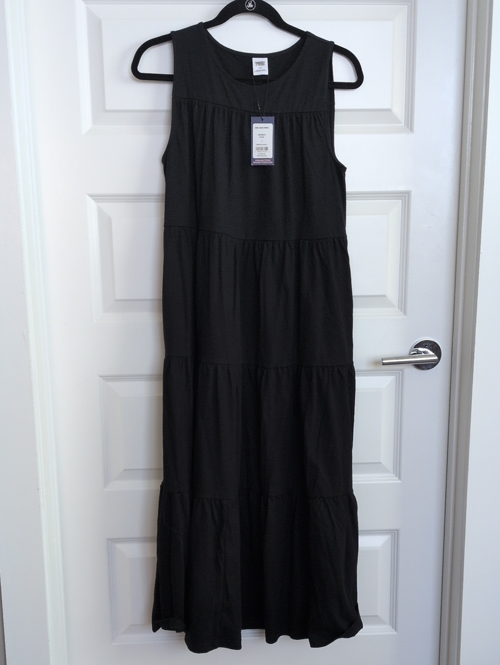 Smash + Tess Black Sleeveless Tiered Maxi Dress